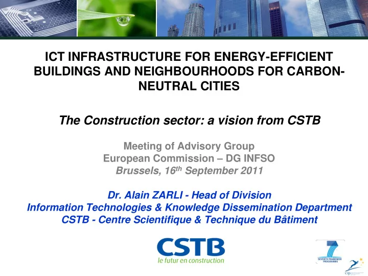the construction sector a vision from cstb meeting of