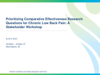prioritizing comparative effectiveness research questions