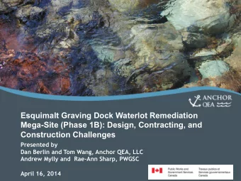 Esquimalt Graving Dock Waterlot Remediation  Mega-Site (Phase 1B): Design, Contracting, and
