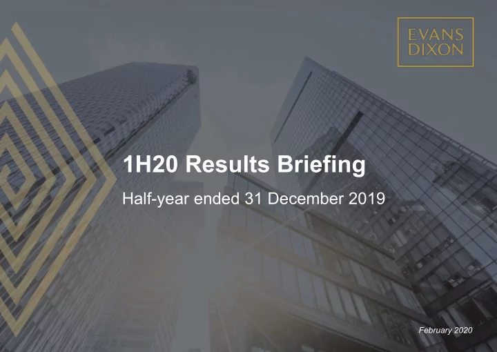 1h20 results briefing
