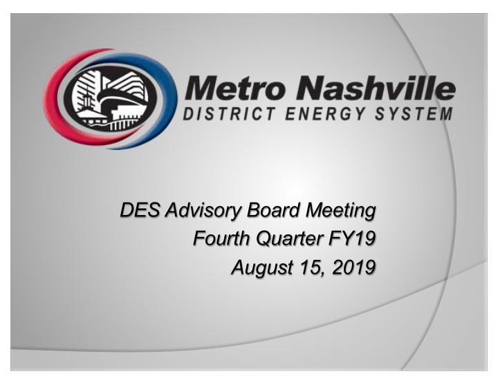 des advisory board meeting fourth quarter fy19 august 15