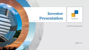 Presentation  A World of Inspiration March 2019  2  Index  01  04  Snapshot  Appendix  Page 3  02