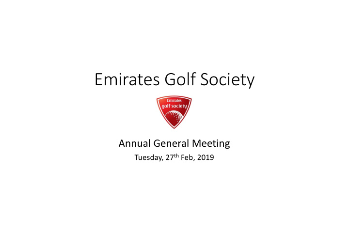 emirates golf society