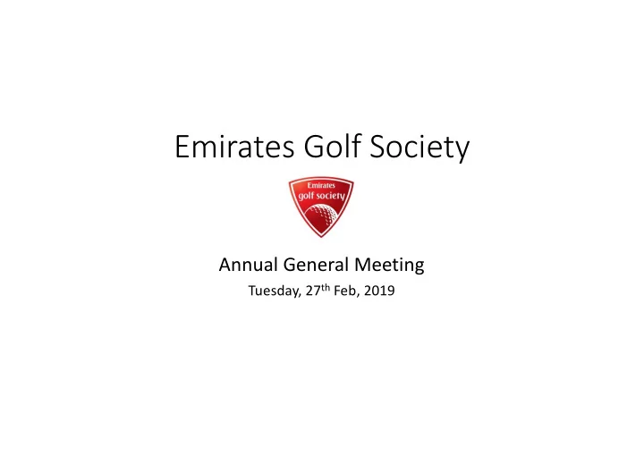 emirates golf society