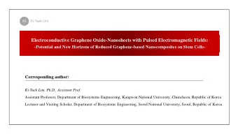 Electroconductive Graphene Oxide-Nanosheets with Pulsed Electromagnetic Fields:  -Potential and New
