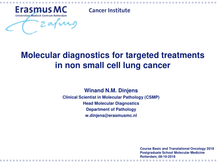 molecular diagnostics for targeted treatments
