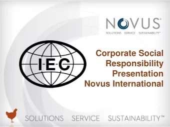 Corporate Social  Responsibility  Presentation  Novus International  CSR Across Africa   EGG