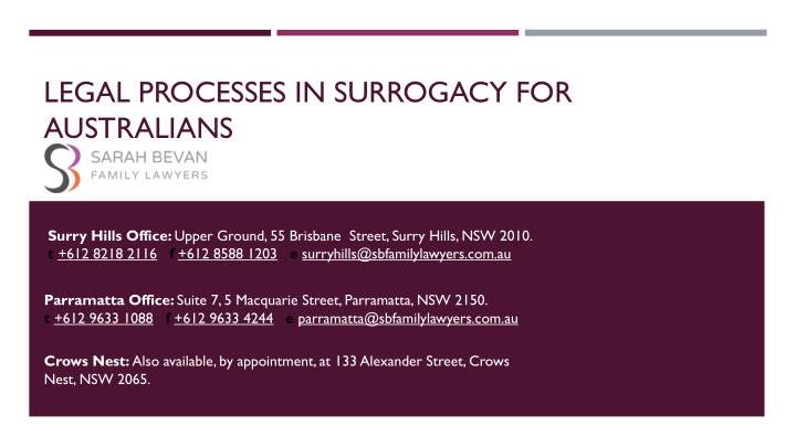 legal processes in surrogacy for australians