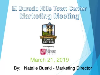 March 21, 2019  By:   Natalie Buerki - Marketing Director  Let the Sun Shine!!  Please introduce
