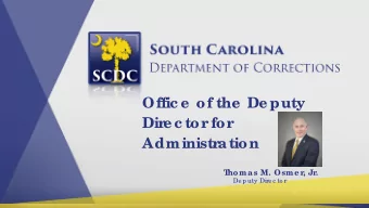 Offic e  of the  De puty  Dir  e c tor  for  Administr  ation  T  homas M. Osme r  , Jr  .  De puty