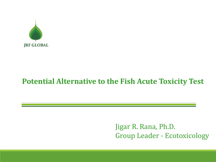 potential alternative to the fish acute toxicity test
