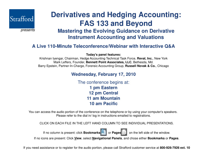 derivatives and hedging accounting fas 133 and beyond