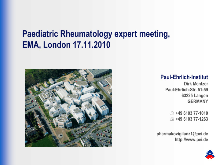 paediatric rheumatology expert meeting ema london 17 11