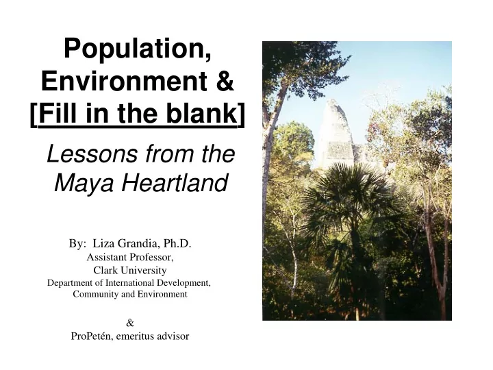 population environment amp fill in the blank