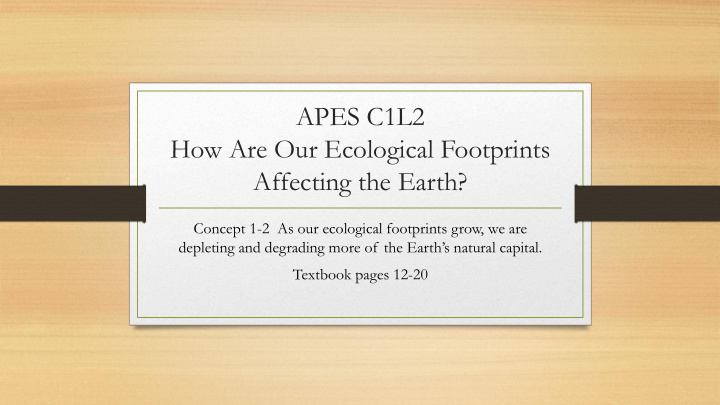 how are our ecological footprints