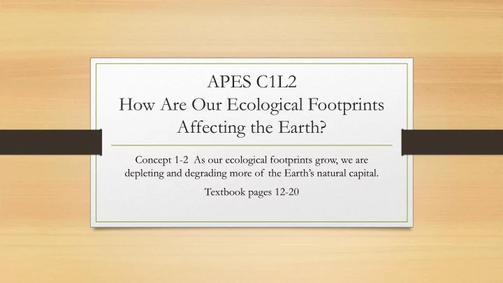 how are our ecological footprints