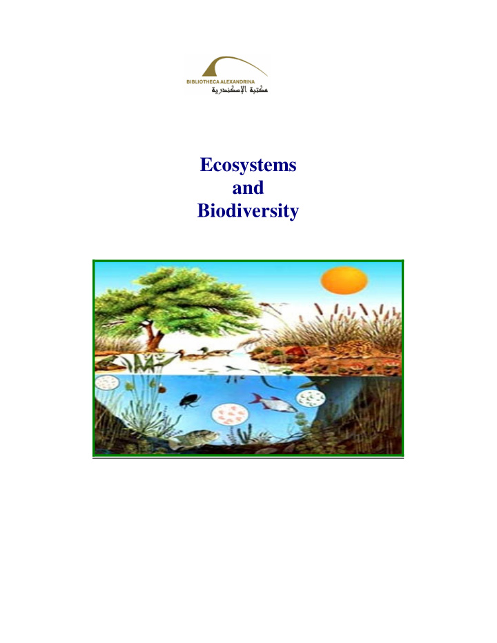 ecosystems and biodiversity
