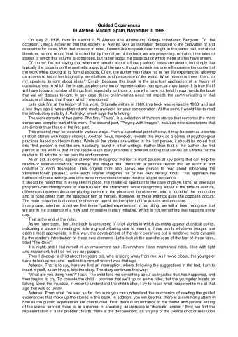 Guided Experiences  El Ateneo, Madrid, Spain, November 3, 1989  On May 2, 1916, here in Madrid in