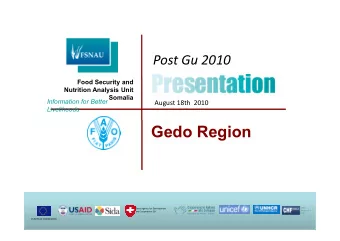 Gedo Region  Swiss Agency for Development  and Cooperation SDC  EUROPEAN COMMISSION Gu 2010