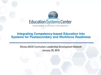 Integrating Competency-based Education Into  Systems for Postsecondary and Workforce Readiness