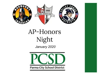 AP-Honors  Night  January 2020  Practice fiscal responsibility.  Increase student