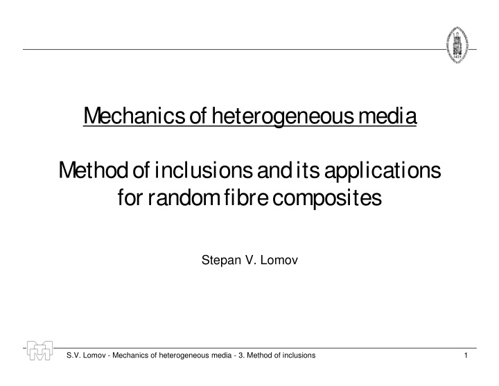 mechanics of heterogeneous media method of inclusions and