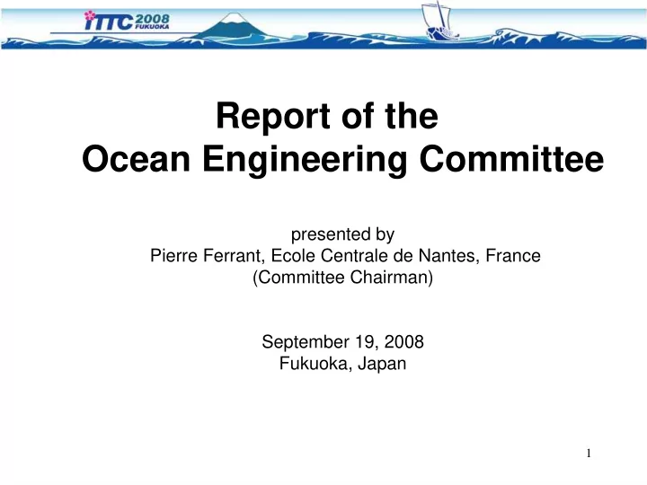 report of the ocean engineering committee