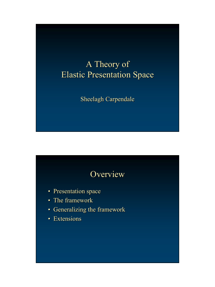 a theory of a theory of elastic presentation space