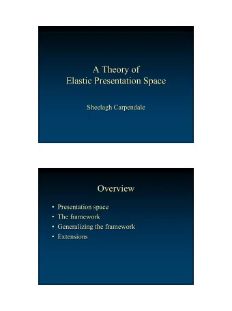 A Theory of  A Theory of  Elastic Presentation Space  Elastic Presentation Space  Sheelagh