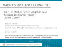 can rt market power mitigation also mitigate da market