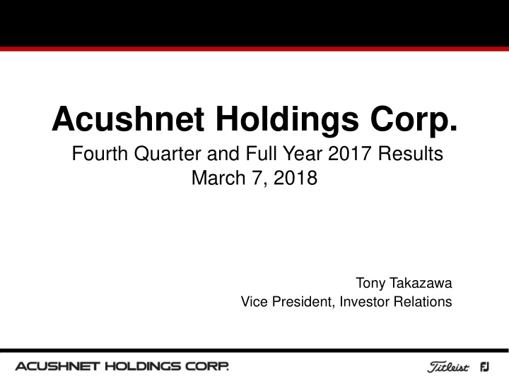 acushnet holdings corp