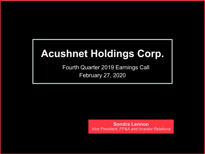 acushnet holdings corp