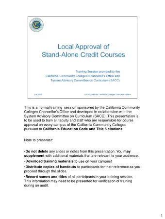 1 Review packet materials available online at http://www.cccco.edu  Chancellors Office