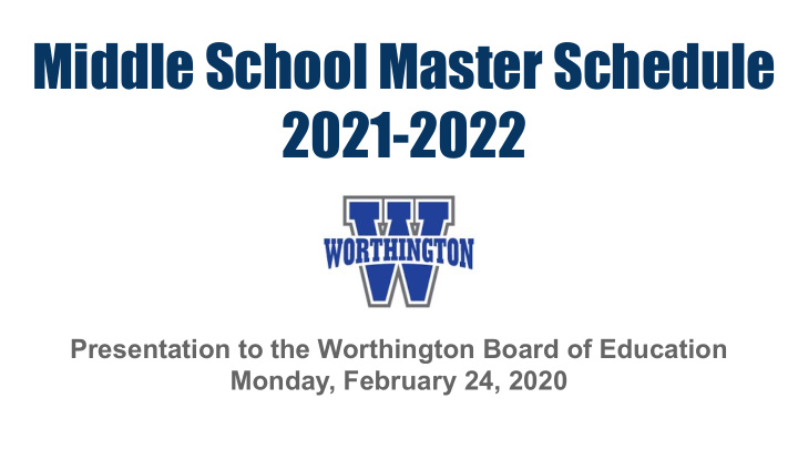 middle school master schedule 2021 2022