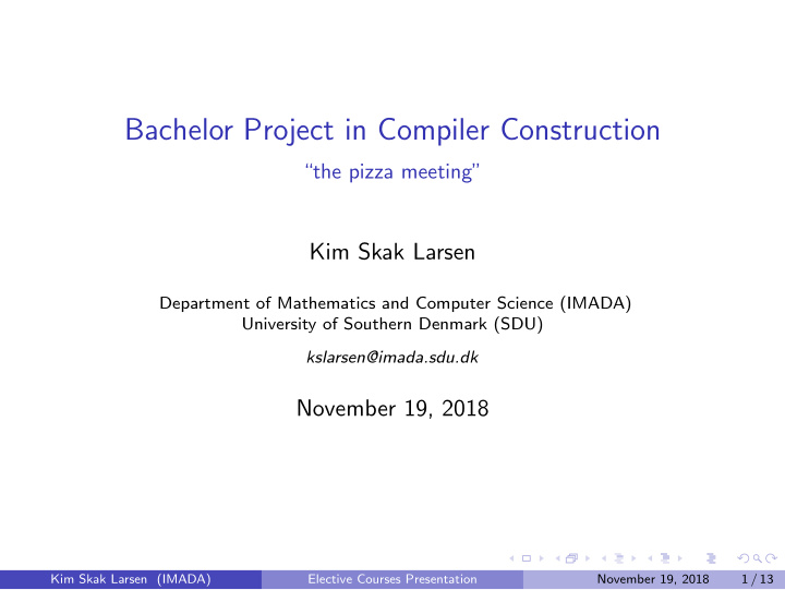 bachelor project in compiler construction