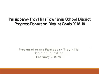 Par  arsippan  any-Troy H  Hills  ills T  Township S  School D  Dis  istric  ict  Pro  rogre  ress