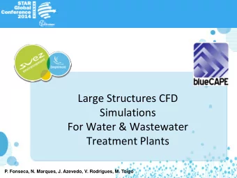 Large Structures CFD  Simulations  For Water &amp; Wastewater  Treatment Plants  P. Fonseca, N.
