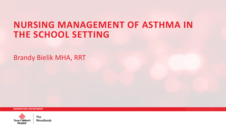 nursing management of asthma in the school setting