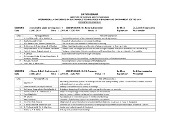 SATHYABAMA  INSTITUTE OF SCIENCE AND TECHNOLOGY  INTERNATIONAL CONFERENCE ON SUSTAINABLE