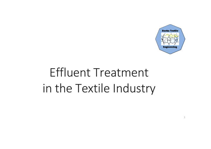 effluent treatment in the textile industry