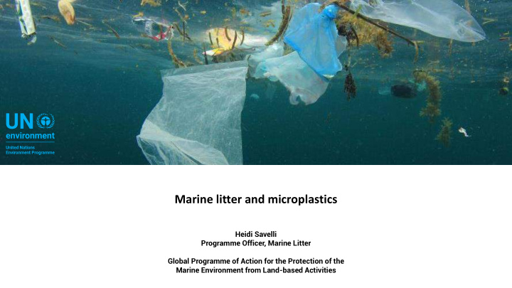 marine litter and microplastics