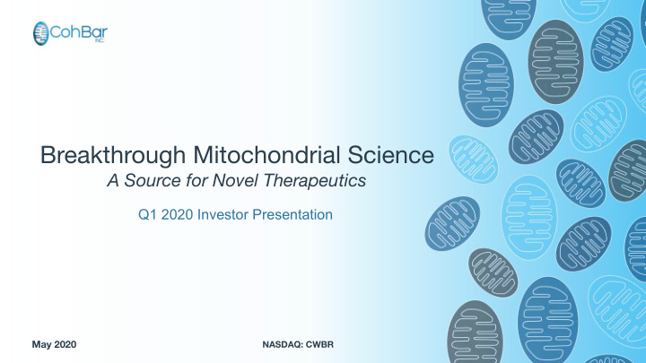 breakthrough mitochondrial science