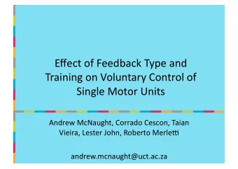 Effect  of  Feedback  Type  and    Training  on  Voluntary  Control  of