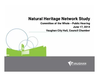 Na  Natur  tural Herita  l Heritage Netw  e Networ  ork Study  k Study  Committee of  Committee  of