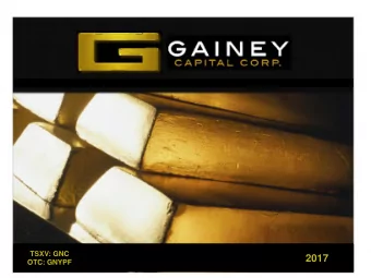 2017  www.gaineycapital.com  GNC.V | GNYPF  OTC: GNYPF  DISCLAIMERS  Forward Looking Information