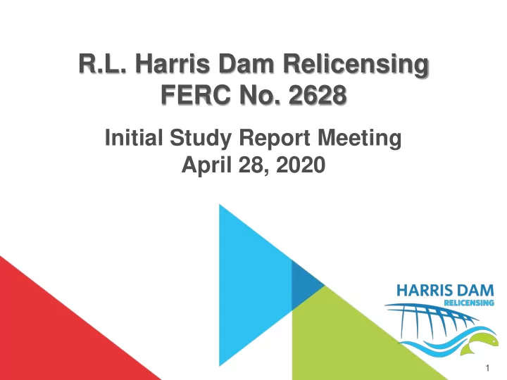 r l harris dam relicensing ferc no 2628
