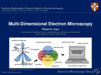Multi-Dimensional Electron Microscopy Rowan K. Leary  Department of Materials Science and