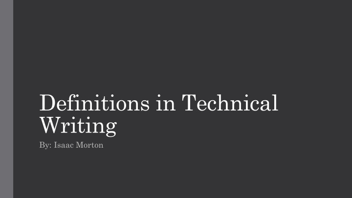 definitions in technical writing