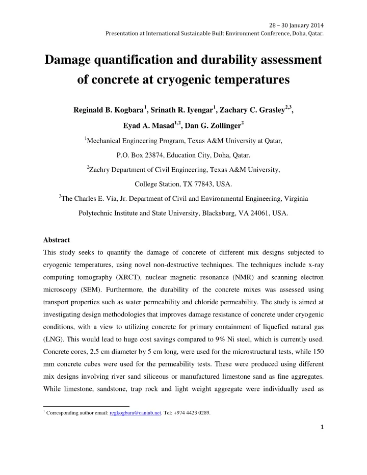 damage quantification and durability assessment of