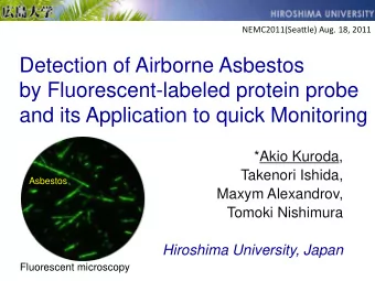 Detection of Airborne Asbestos  by Fluorescent-labeled protein probe  and its Application to quick